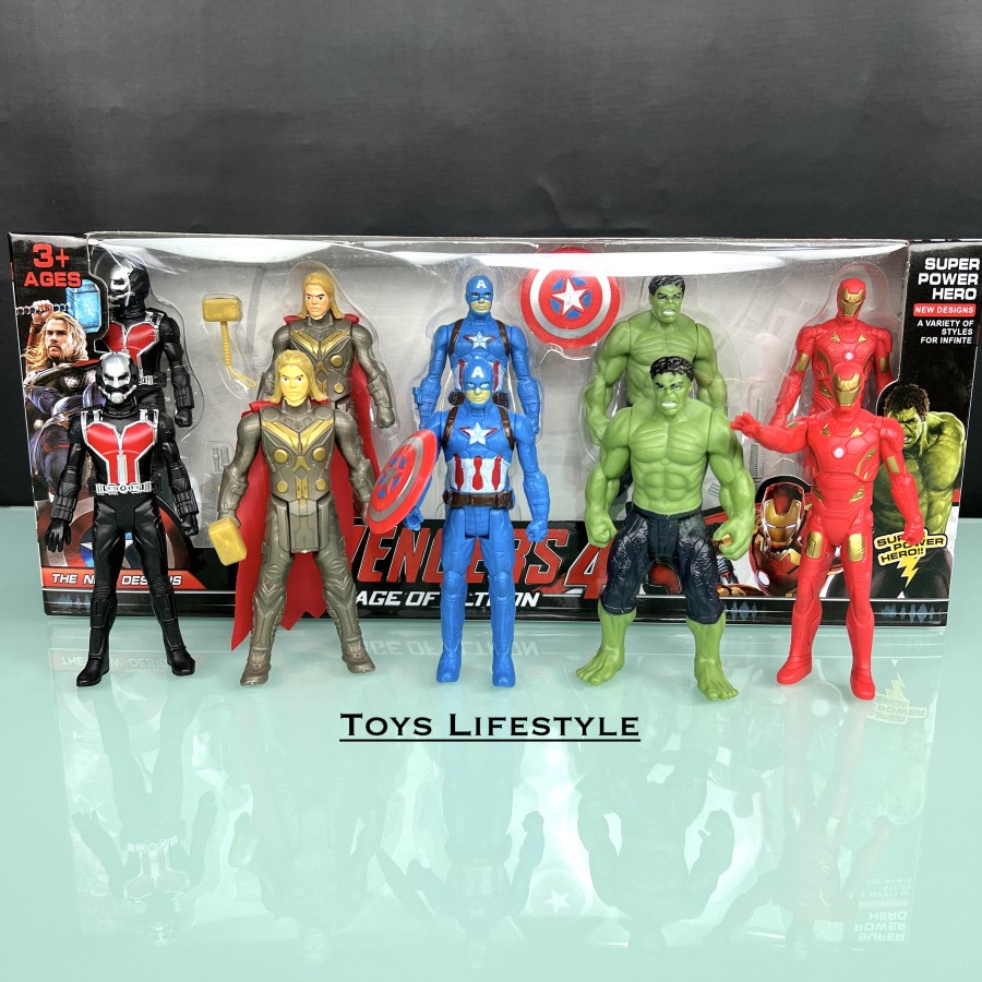 Mainan Pajangan Action Figure Marvel Avengers 4 Age of Ultron (5 Hero)