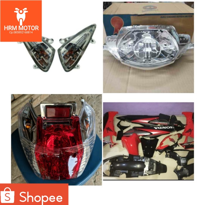 Full body supra x 125 lama merah + lampu set 2005-2006