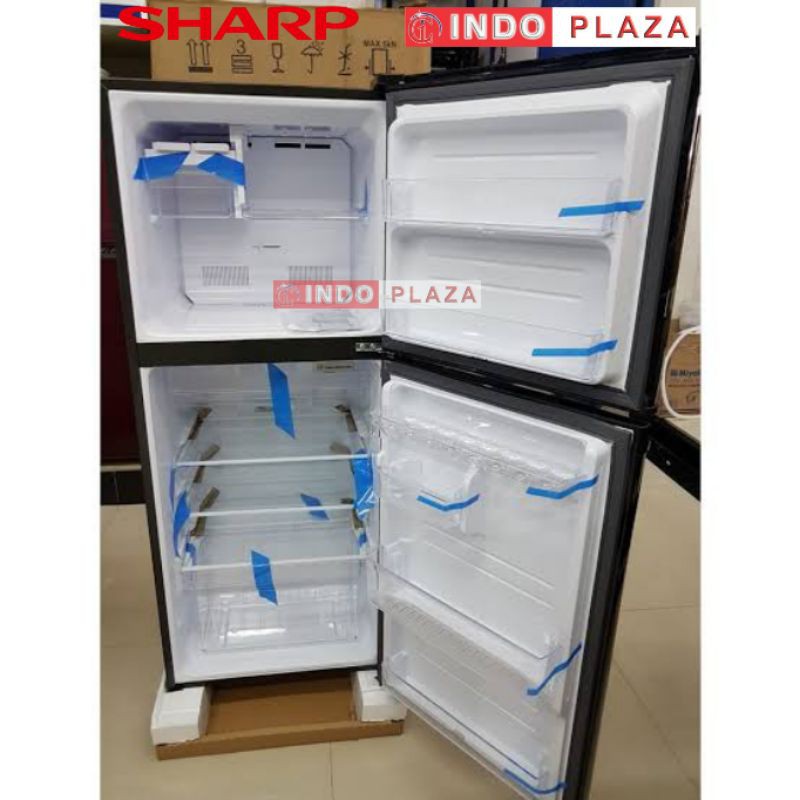 KULKAS SHARP 2 PINTU TANPA BUNGA ES (NO FROST) GLOSSY DOOR SJ-237MG