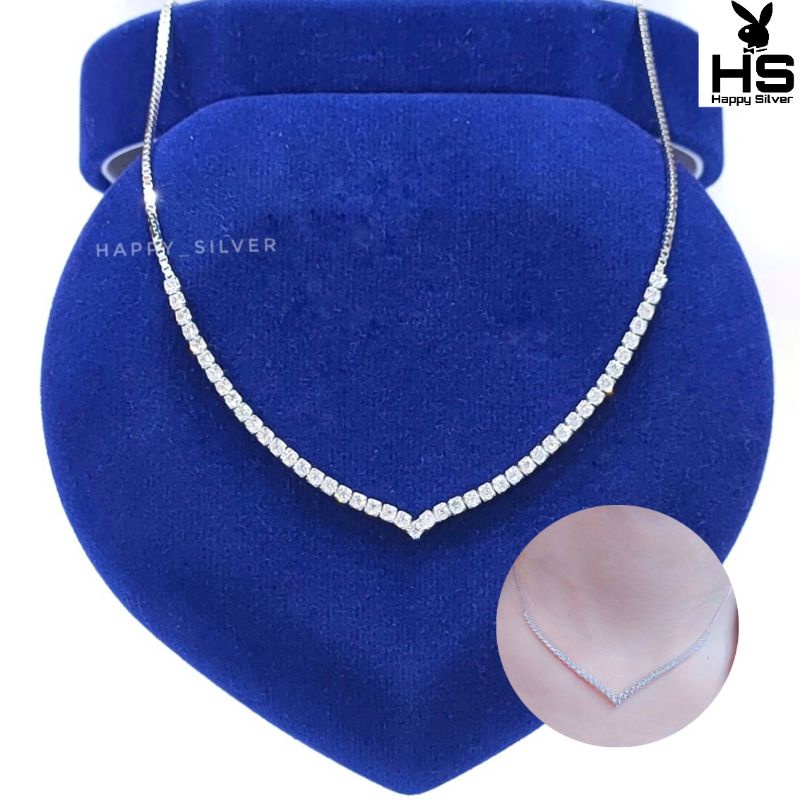 Kalung Perak Asli Silver 925 Lapis Emas Putih Model Berlian/Kalung Aurel/Kalung Nagita/Kalung Vaness