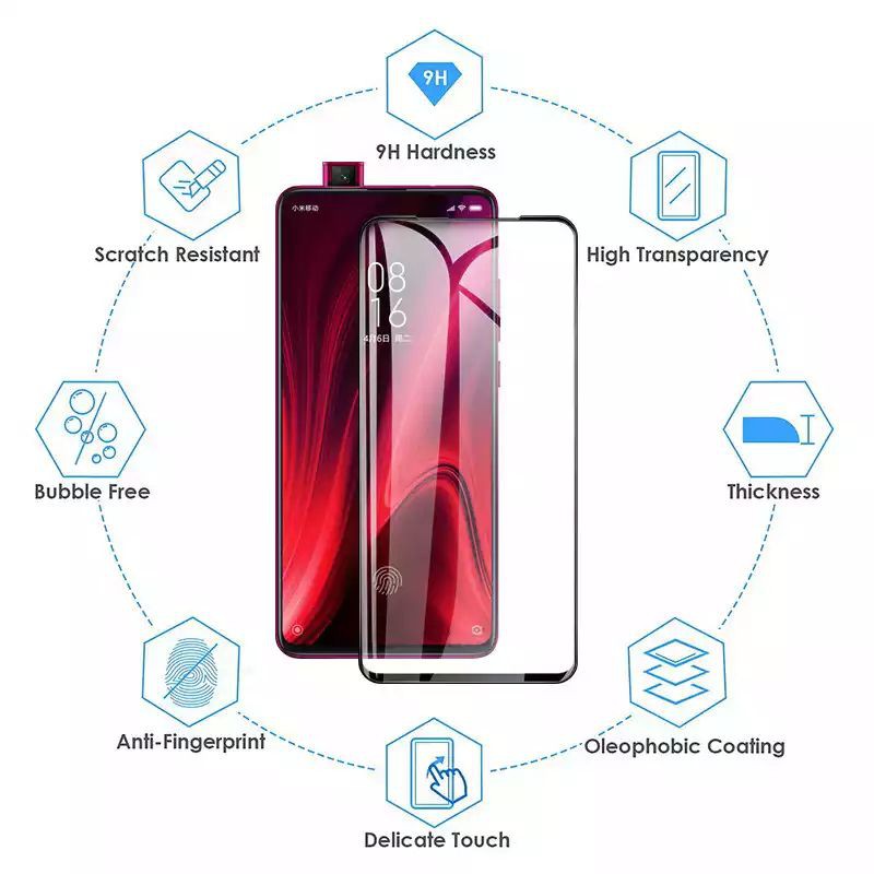 PREMIUM TEMPERED GLASS FULL LAYAR TG ANTI GORES KACA XIAOMI REDMI K20 PRO K20PRO SCREEN PROTECTOR