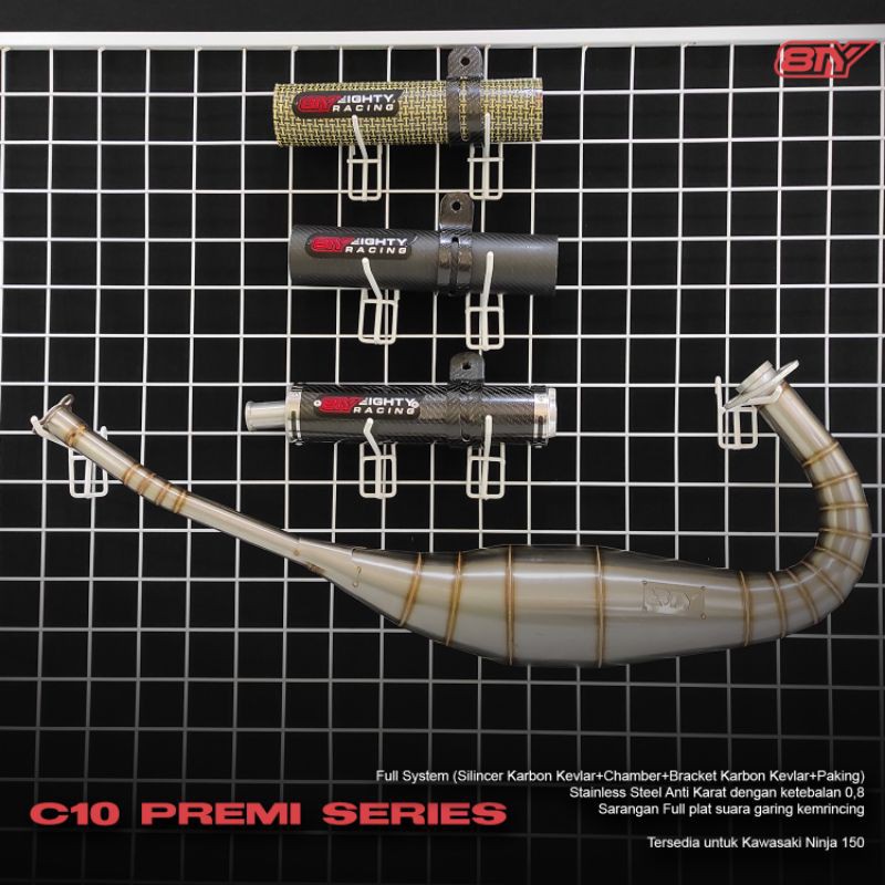 Knalpot Ninja RR R Stainless Steel Silincer Karbon Kevlar Eighty 8TY