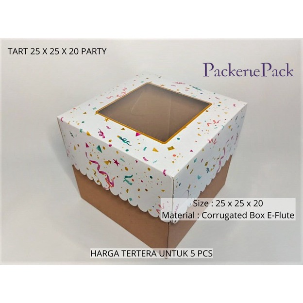 

( 5 PCS ) KOTAK BOX TART 25 x 25 x 20 PARTY / 25x25x20
