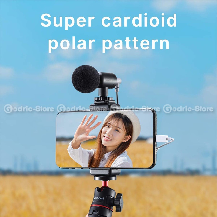 ULANZI SAIREN Nano Mic Cardioid Vlog Microphone untuk Camera &amp; Smartphone