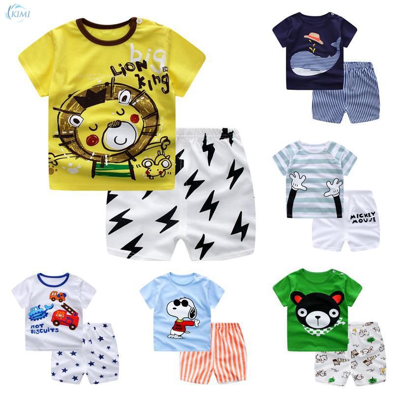 Setelan Kaos T Shirt Bayi Laki laki Perempuan Lengan Setelan Kaos T Shirt Bayi Laki laki Perempuan Lengan