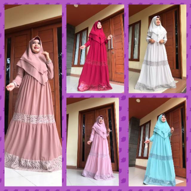 Gamis Fasion/Galeri Gamis/Gamis Terbaru/Gamis Grosir Tanah Abang/Gamis set khimar