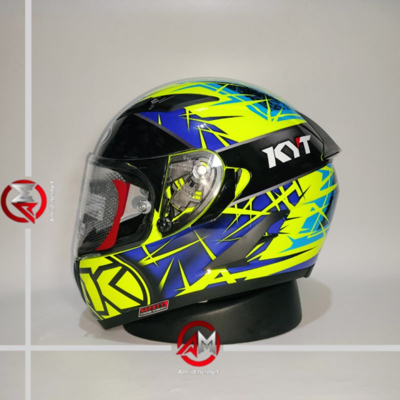 Jual HELM KYT FALCON FR SPIKE YELLOW DOUBLE VISOR KYT HELM FALCON FR