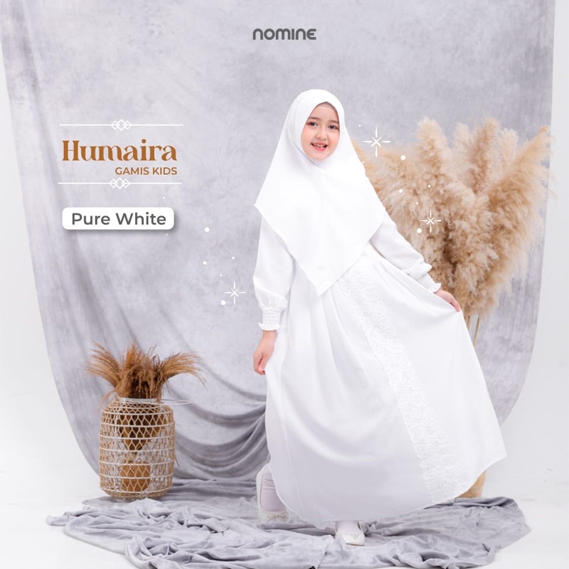 Gamis Humaira Nomine Putih Anak Syari Khimar Manasik Haji