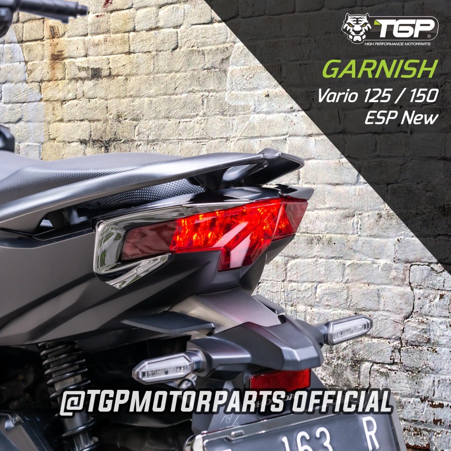 GARNISH LAMPU BELAKANG ALL NEW VARIO 125 150 2018 TGP BLACK CHROME