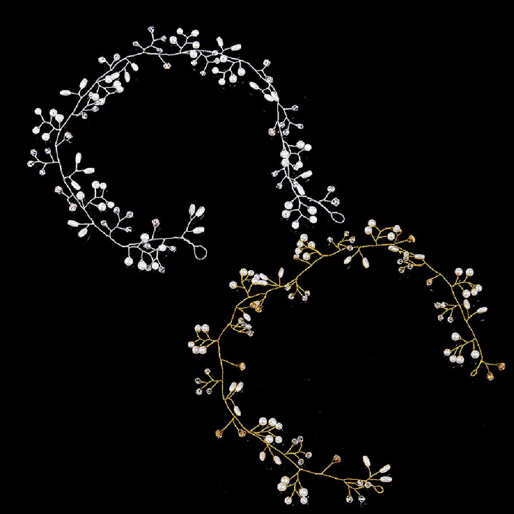 Bandana Rambut Desain Ranting Hias Mutiaraberlian Imitasi 50cm Untuk Pernikahanpengantin Wanita