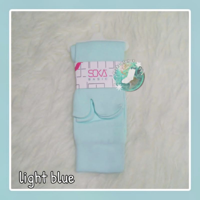 [1 PASANG] ORIGINAL SOKA Basic Jempol Kaos Kaki Wanita Hijab Muslimah Murah Size M dan L Termurah Murah Diskon Polos Haji Umroh Warna Kulit dll Size M Pendek size L Panjang Nilon Nylon Kauskaki Kaus Kaki Kaoskaki Krem Cream Skin Series Soka Socking-Light Blue