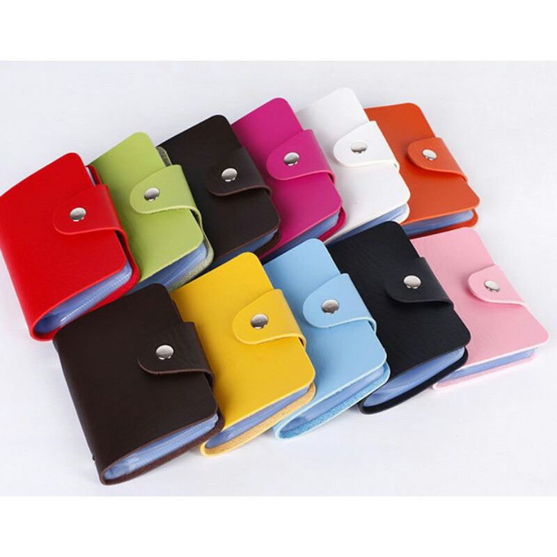 Dompet Kartu Kulit 24 Slot Card Holder / Dompet Serbaguna Penyimpanan Kartu Nama