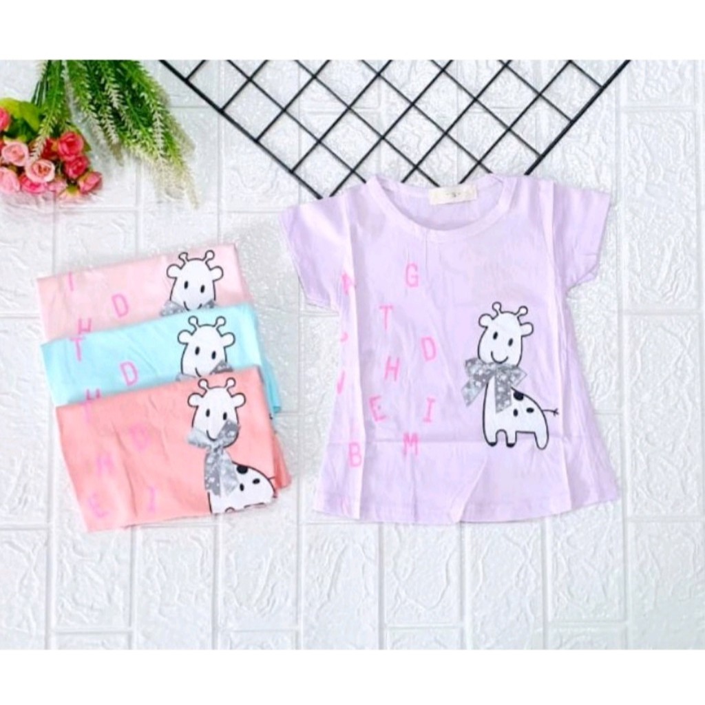 Paket 4 Pics Kaos Anak Bayi Perempuan Umur 3 Bulan - 3 Tahun Kaos Anak Import Premium