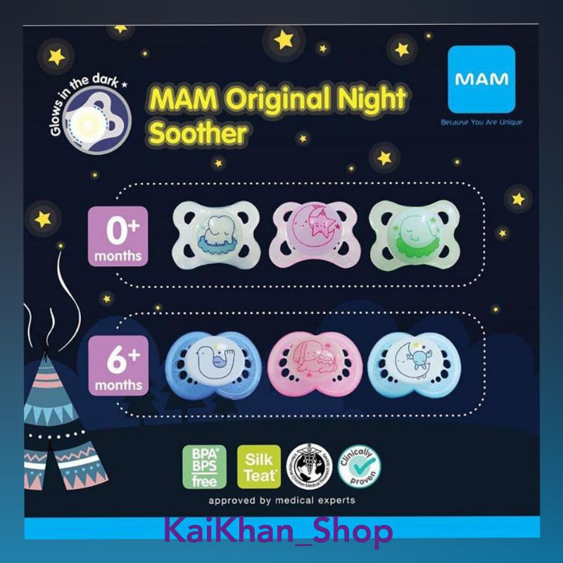 MAM Night / ORI Pacifier Orthodontic Empeng Bayi [0-6bulan]