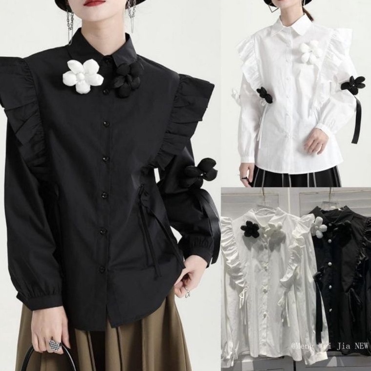 SALE / KEMEJA CH BUNGA PREMIUM TAG LABEL