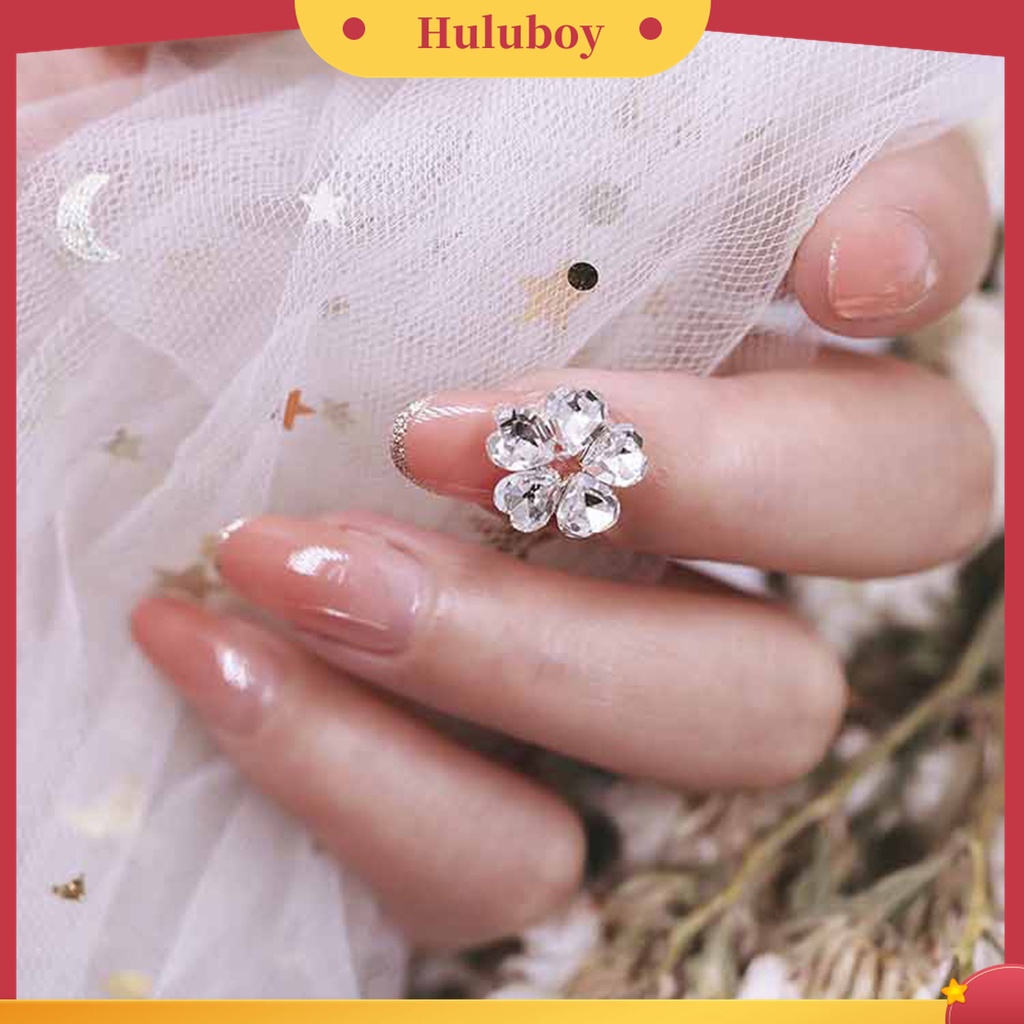 Huluboy Huluboy♡ Ornamen Bunga 3D Aksen Berlian Imitasi Untuk Dekorasi Nail Art
