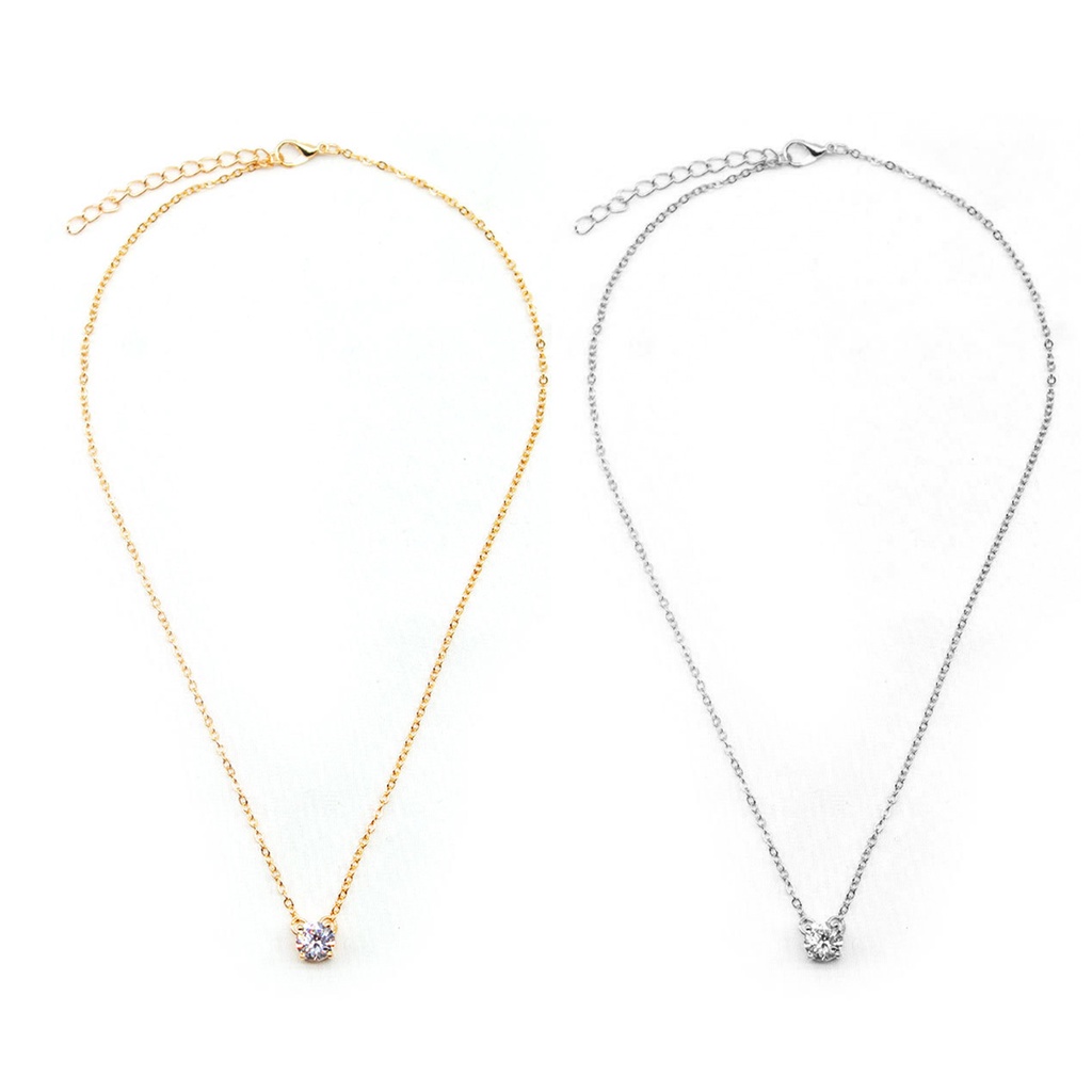 Hu Hu Hu Hu Hu Alat Bantu Pasang Kacamata♡ Kalung Rantai Tipis Hias Cubic Zirconia Untuk Wanita