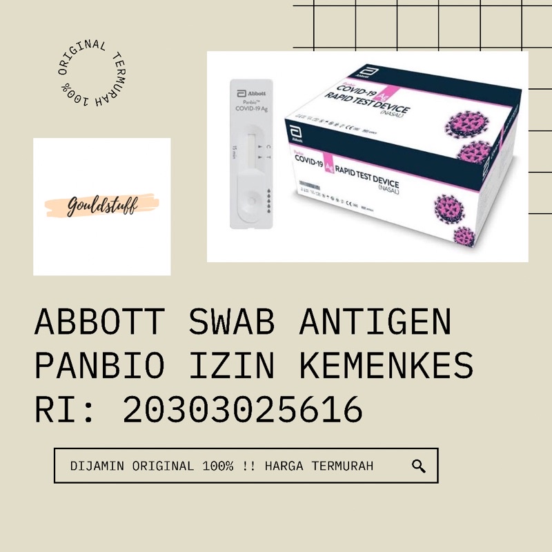 NEW ABBOTT SWAB ANTIGEN PANBIO NASAL ISI 25 SET / SWAB ANTIGEN NASAL AKURAT IZIN KEMENKES