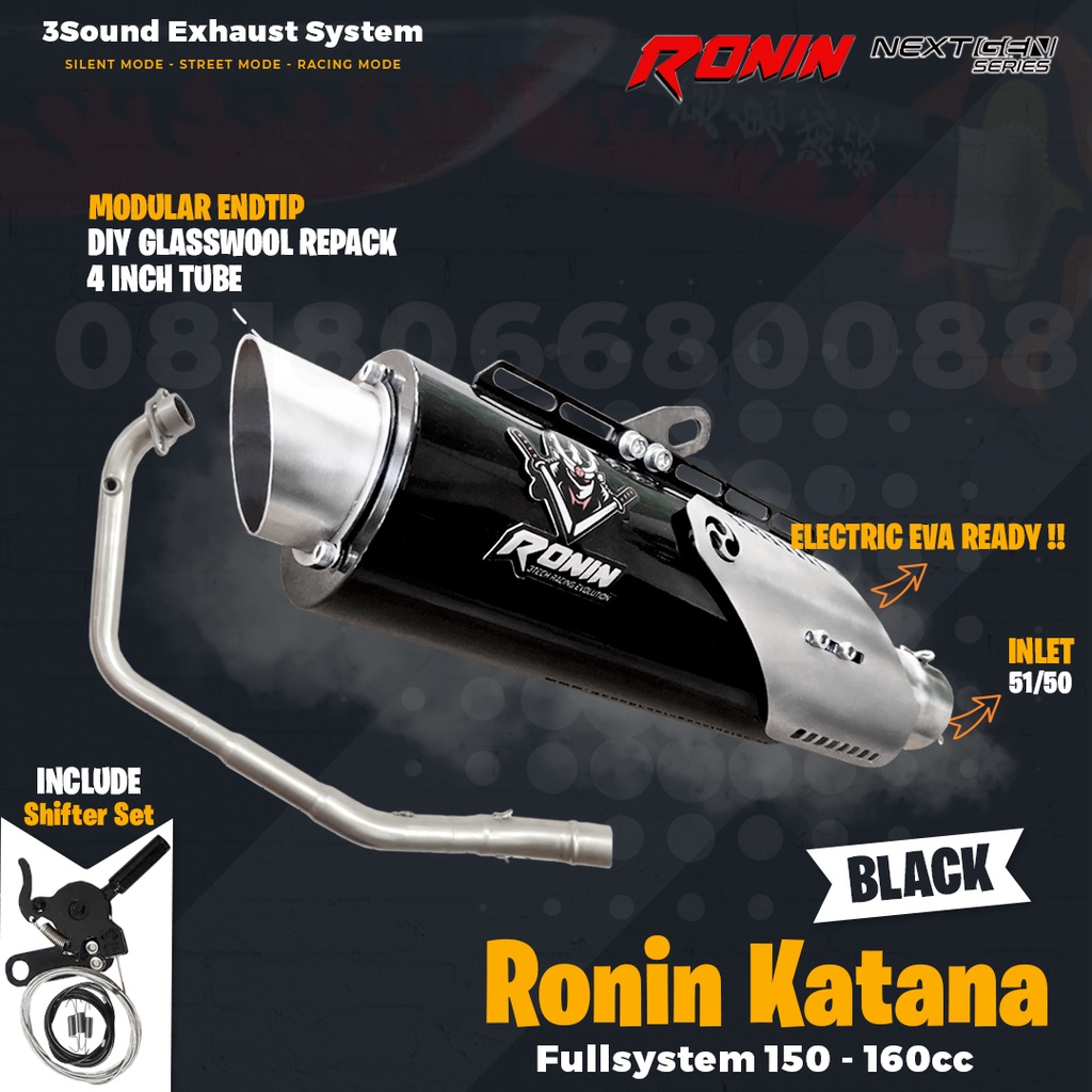 Knalpot 3 Suara 3tech Ronin Katana NextGen Series motor SPORT & BEBEK 125 - 160cc Bergaransi Resmi &