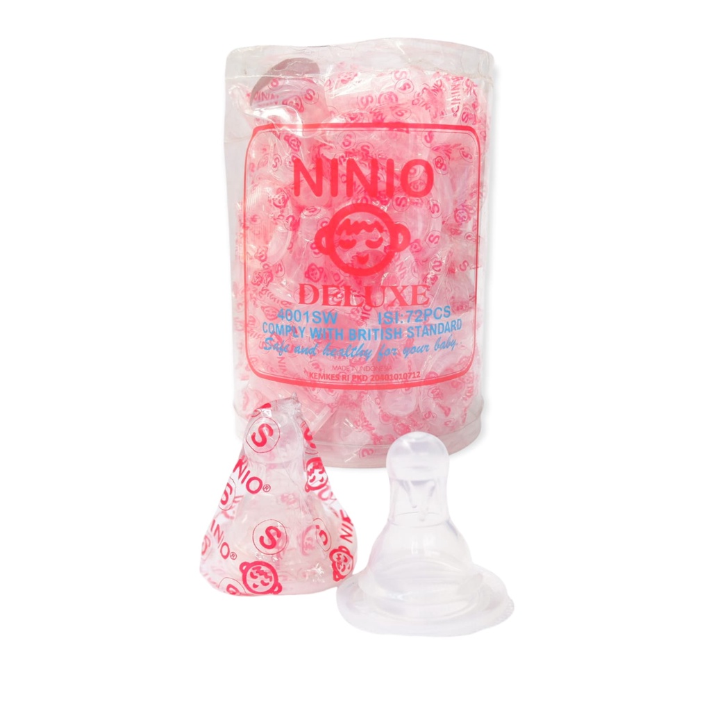 Ninio Dot Nipple Silikon Dot Botol Susu Bayi Deluxe Seri SML