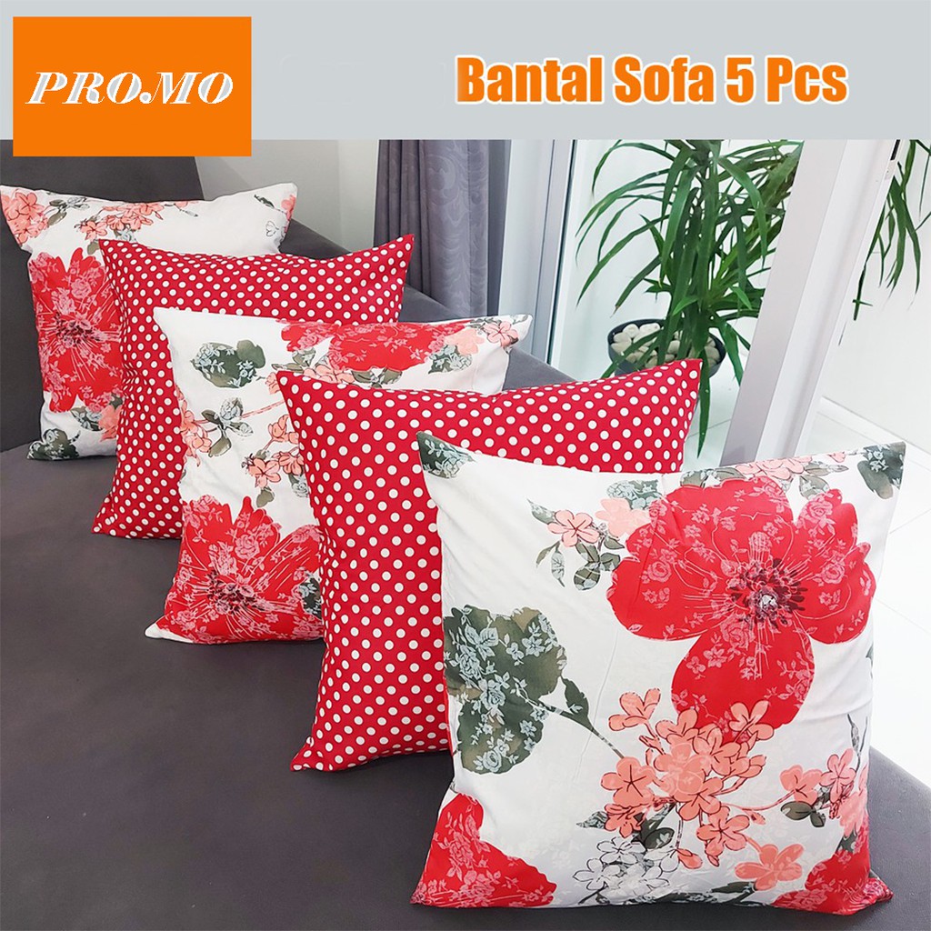 [✅COD] Bantal Sofa Kursi 40x40 (Isi 5 Pcs) Bahan Dakron Empuk Lapis Kain Katun Perlengkapan Dekorasi Sofabed Ruang Tamu Rumah Minimalis Mewah