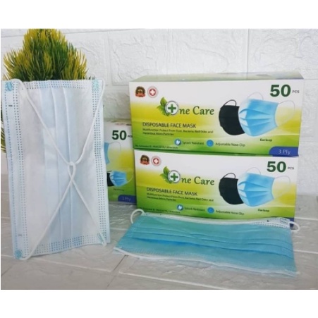 Masker One Care Hijab 3 ply / Masker One Care Headloop isi 50 pcs
