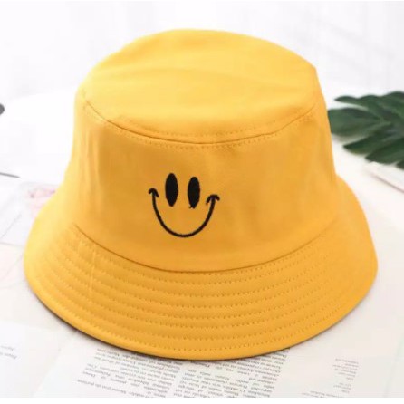 ✅COD] Bayar Di Tempat Topi bucket SMILE bolak balik terbaru terlaris termurah