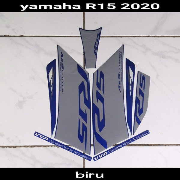 stiker motor r15 vva 2020 biru
