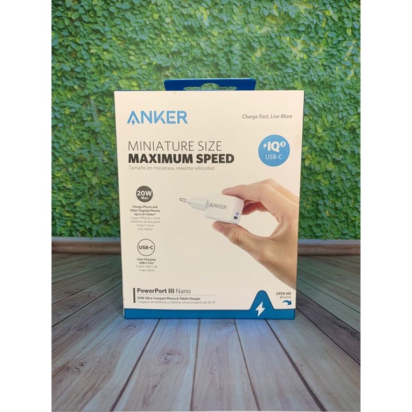 Anker 20w Nano Adaptor Kepala Charger Powerport III PD Fast Charging 3.0 support Iphone Samsung Mi