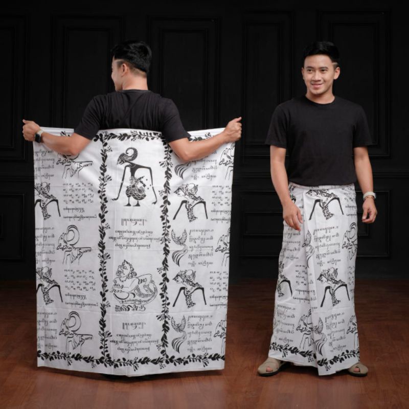 SARUNG BATIK DEWASA MOTIF WAYANG AKSARA JAWA TERBARU