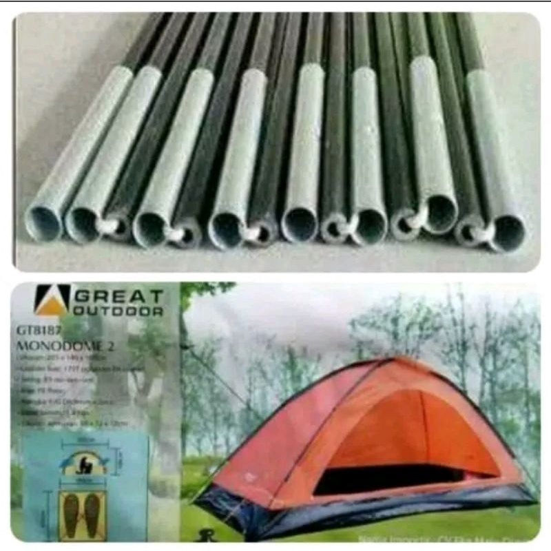 Frame Tenda Greatoutdoor Monodome 2 & Great outdoor monodome PRO 2 - 1 Bentangan/1 Lonjor