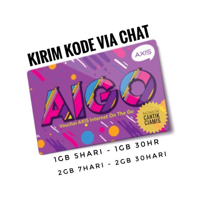 Voucher Kuota AXIS AIGO (Kirim Kode Via Chat)