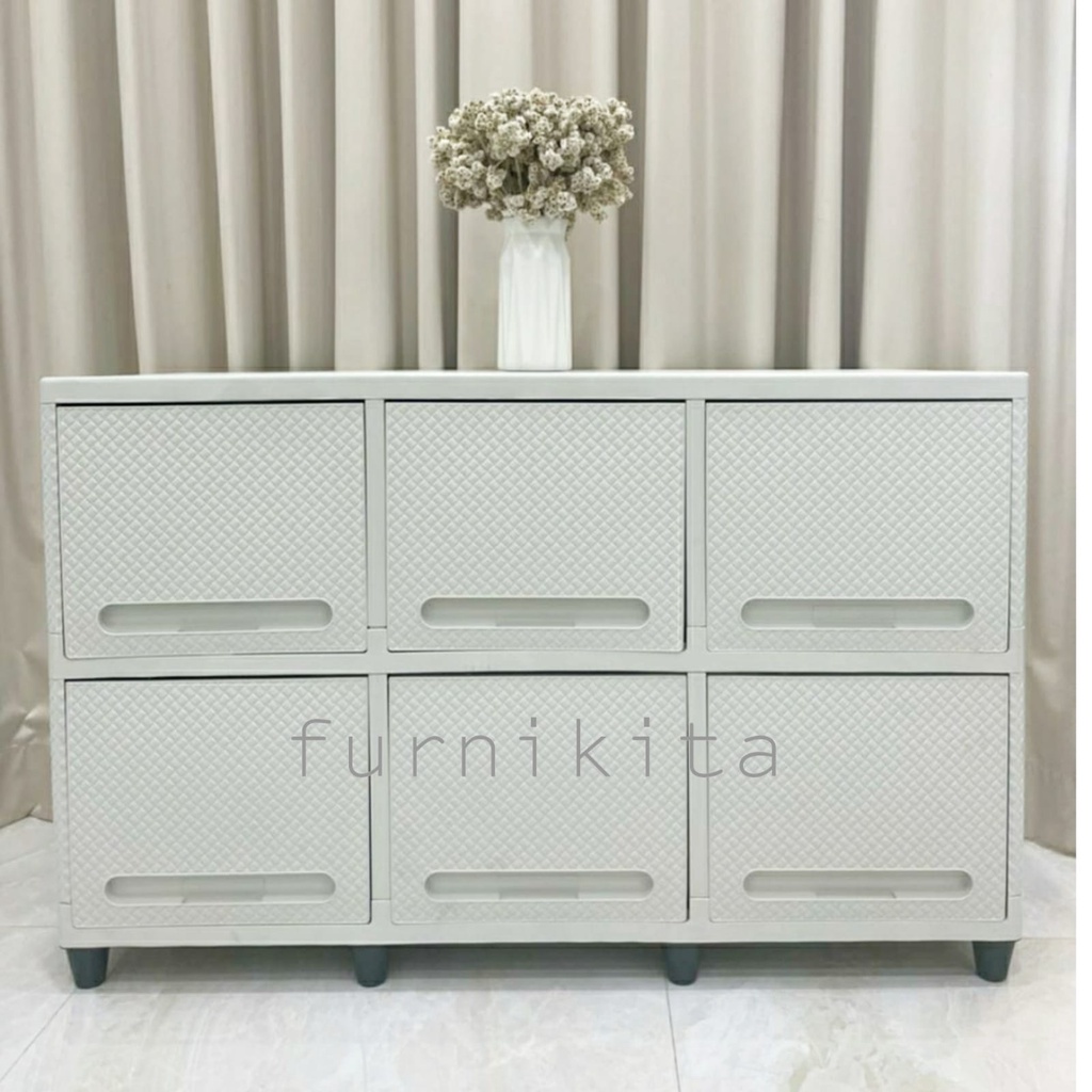 LEMARI PLASTIK TRIPLE CLUB FLIP SUSUN 2 MEJA TV MINIMALIS kusumafurniture