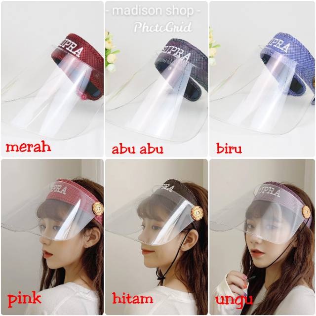 Faceshield Supra Premium Topi Sepeda Murah Face Shield Mika Tebal Grosir Pelindung Muka Anti Splash