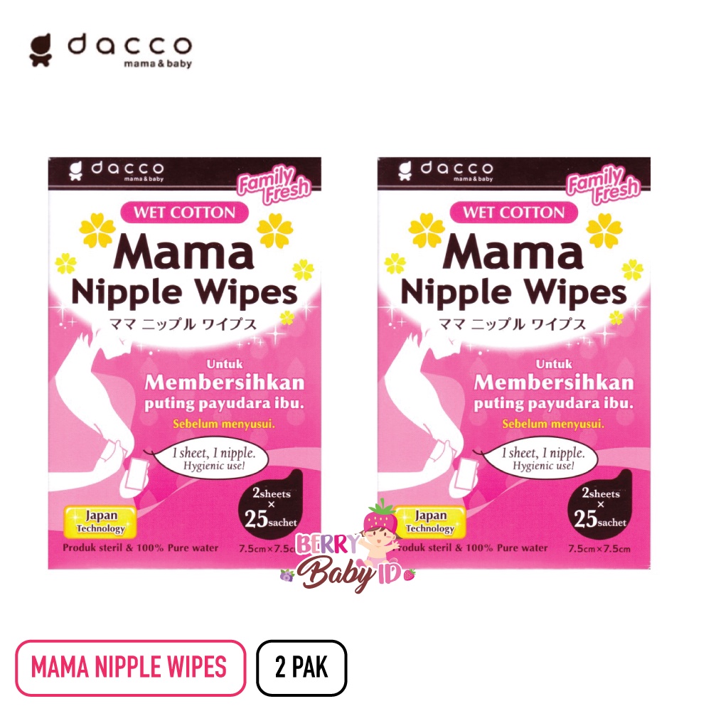 Dacco Paket 2 Pak Mama Nipple Wipes Tisu Basah Ibu Menyusui Berry Mart