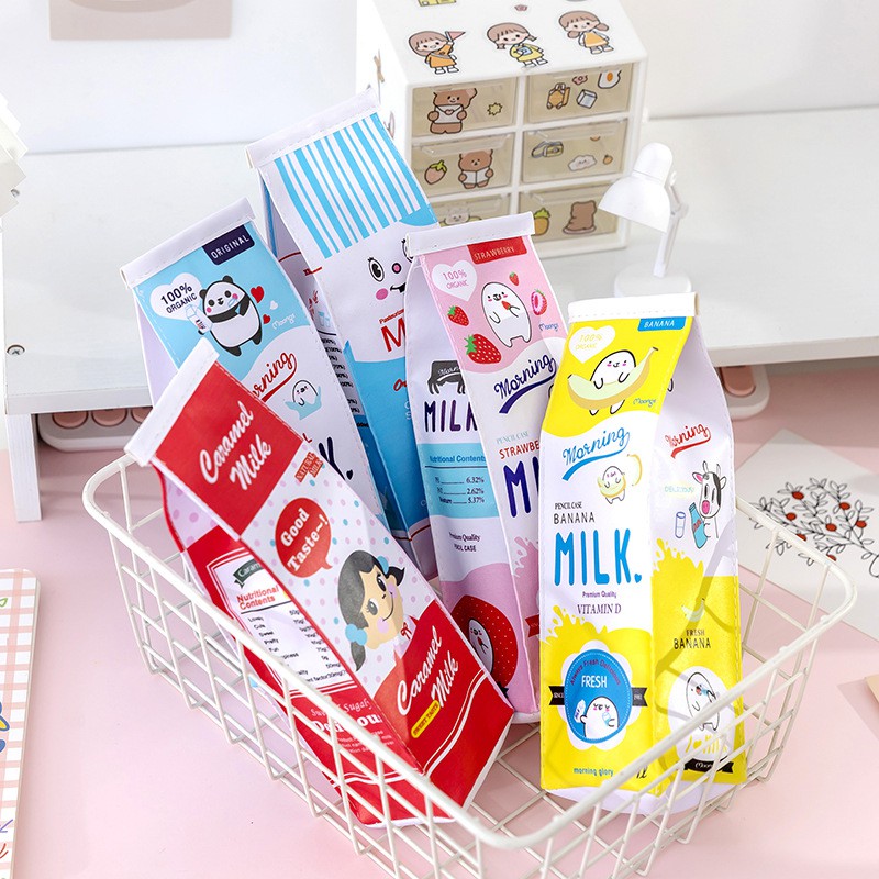 

TEMPAT PENSIL MILK Kotak Susu Morning Milk Milbox Pencil Case-Anti AIR Alat Tulis Unik untuk ANAK
