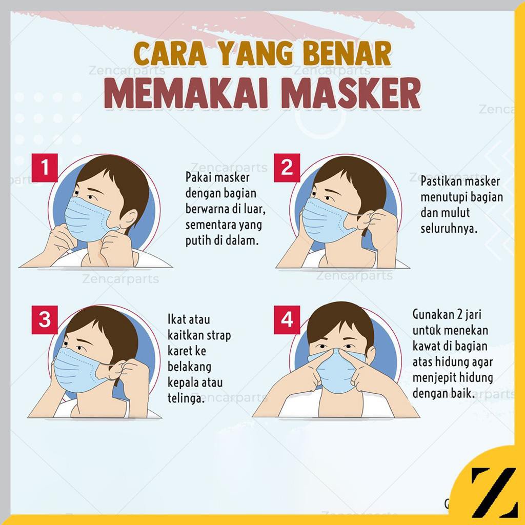 Masker Earloop Import Pakai Dus Cantol 3 Ply Isi 50 Pcs Daily Disposable Face Mask
