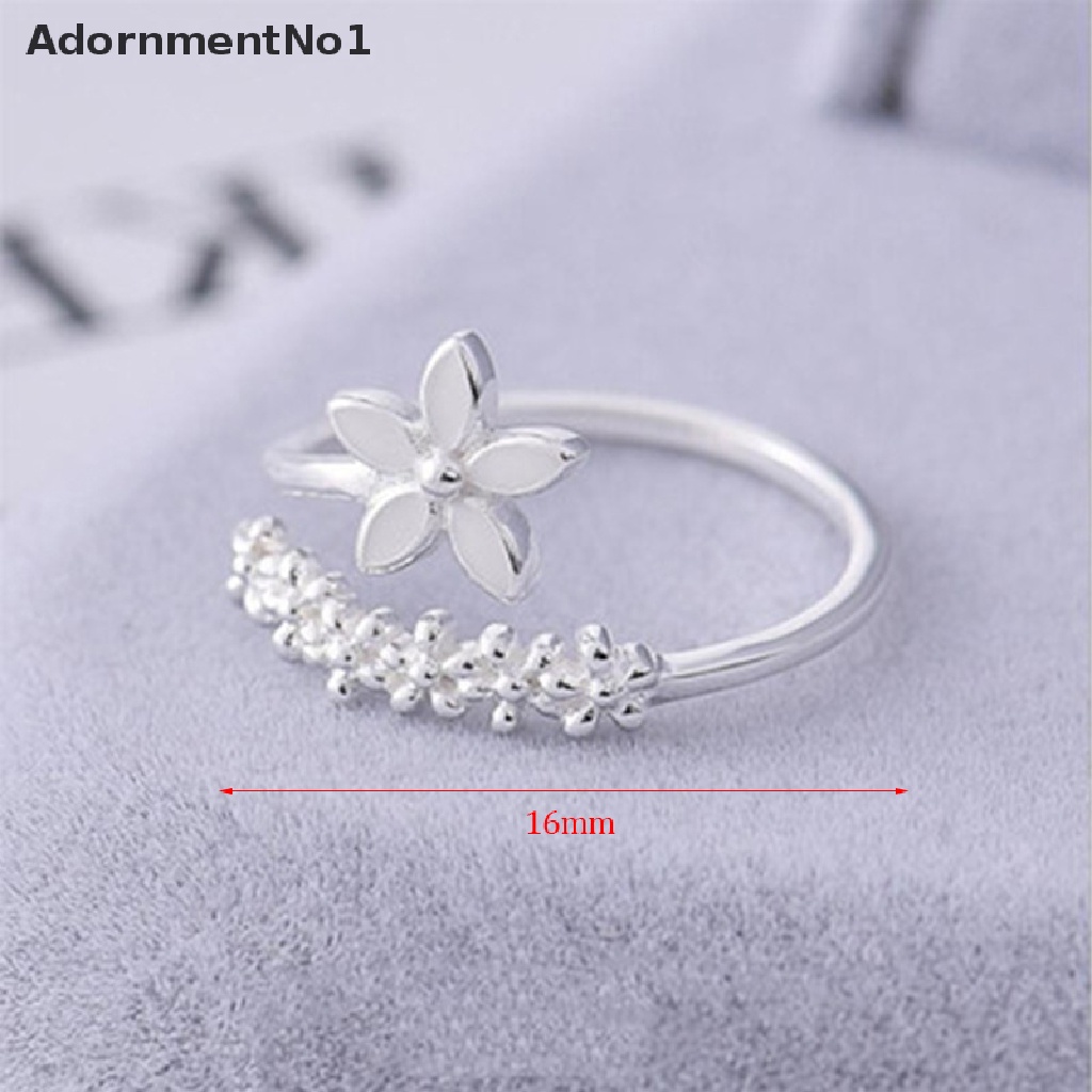 (AdornmentNo1) Cincin Terbuka Gaya Korea Motif Bunga Aksen Hollow Untuk Perhiasan Wanita / Hadiah