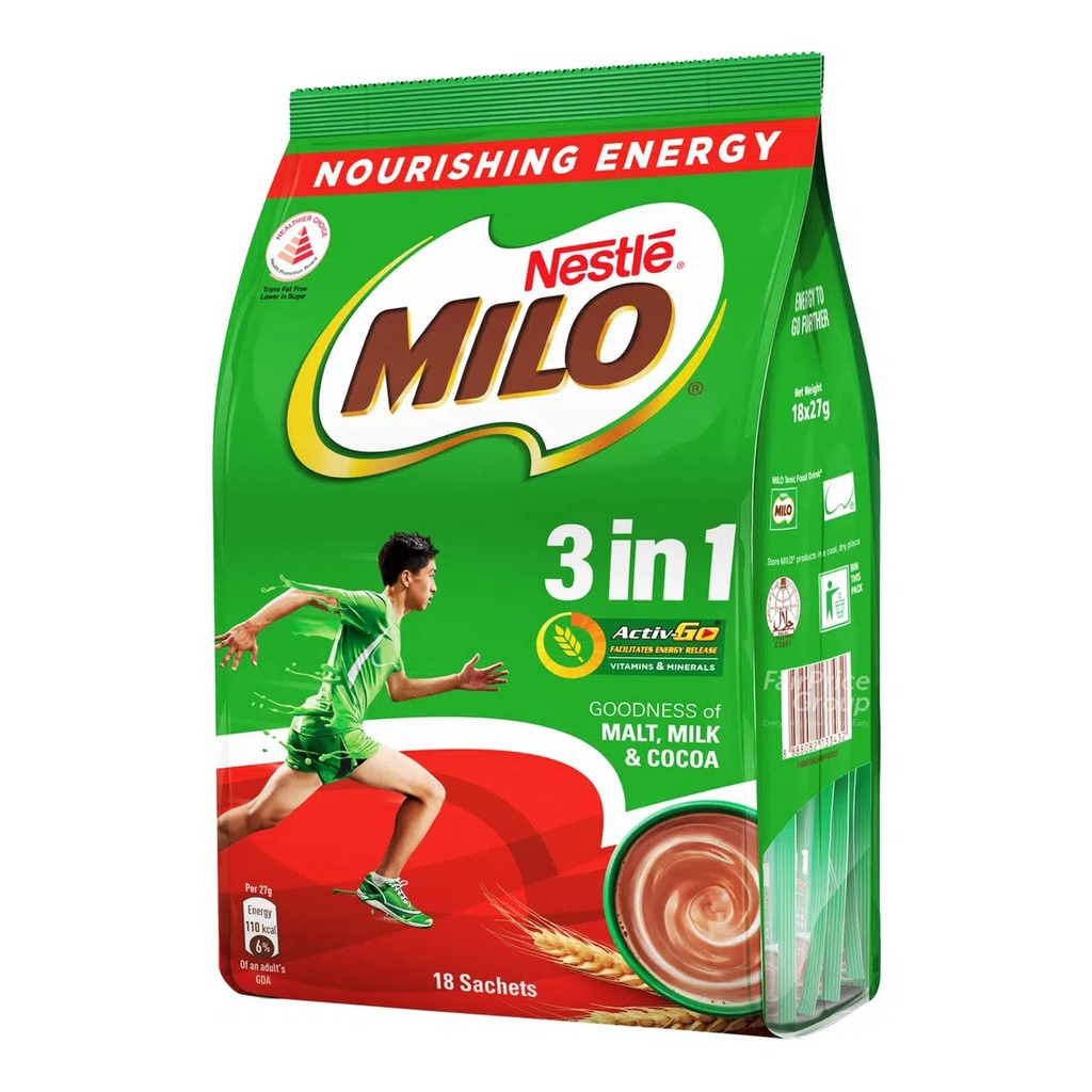 

Milo Singapore 3 in 1 Instant Chocolate Malt Drink Regular