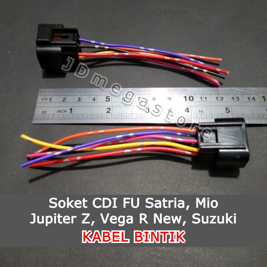 (Grosir/COD) Soket CDI Satria FU, Mio, Jupiter Z, Smash, Vega R New - 6 KABEL BINTIK