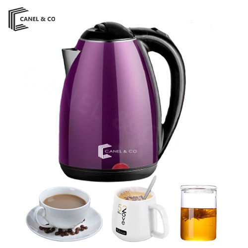 CANEL &amp; CO 650 Watt Teko Listrik Otomatis Stainless Steel 2.0 Liter Teh Kopi Rumah / Panci Listrik / Kompor Listrik / Teko Listrik  / Oven Listrik / Kantor KL-NS