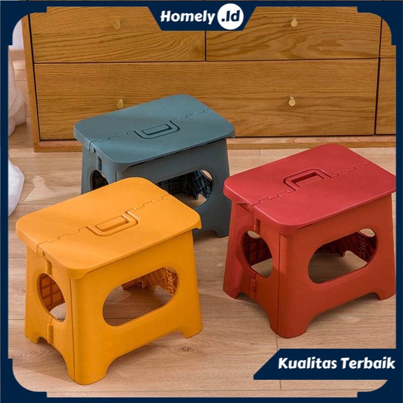Bangku Dapur Kamar Mandi Kursi Mini Lipat Portable Kursi Lipat Plastik Anak Serbaguna Premium