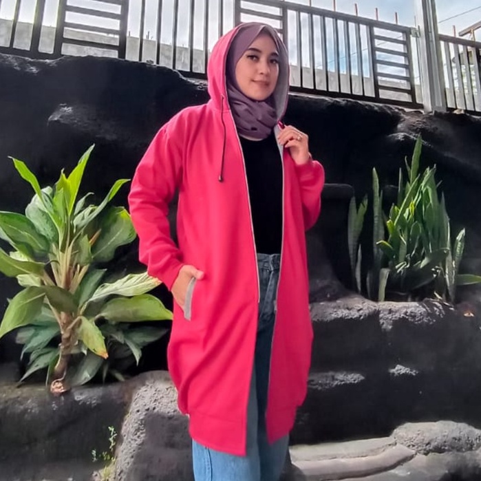 JAKET TERBARU WANITA HIJAB JUMBO MUSLIMAH FLEECE TEBAL