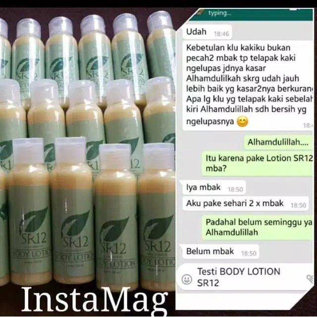 BODY LOTION SR12 MELEMBABKAN MENCERAHKAN DAN ANTI OKSIDAN/ BODY LOTION / LOTION MALAM / BODY CARE