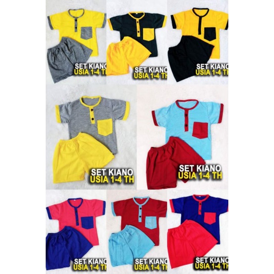 GROSIR SET KIANO POLOS KANCING / Grosir lusinan Setelan Anak Babyterry
