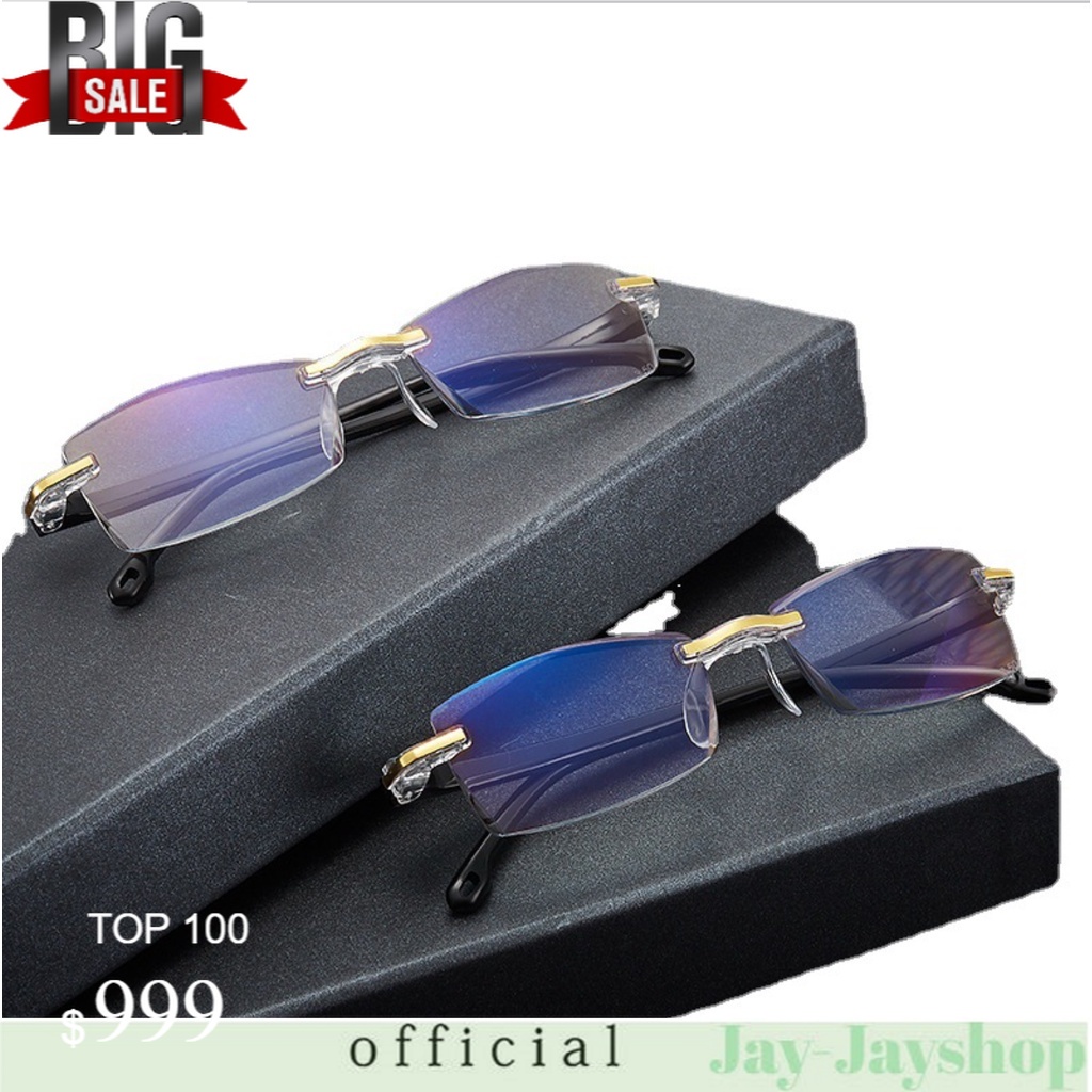 Kacamata Baca Anti Radiasi &amp; Blueray + Free KOTAK &amp; LAP untuk Pria Wanita Reading Glasses  Gold TERLARIS