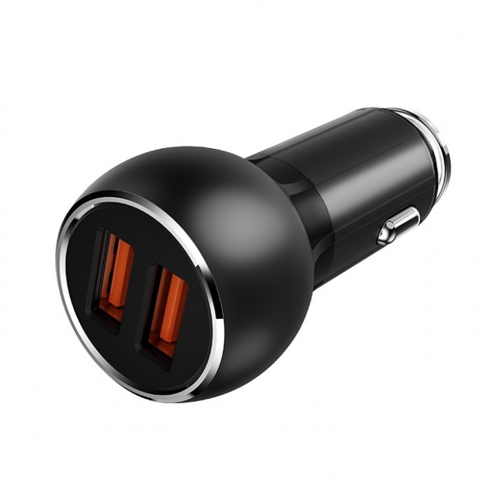 LDNIO C503Q Dual USB QC3.0 Lamp Ring Coil Lightning Smart Car Charger