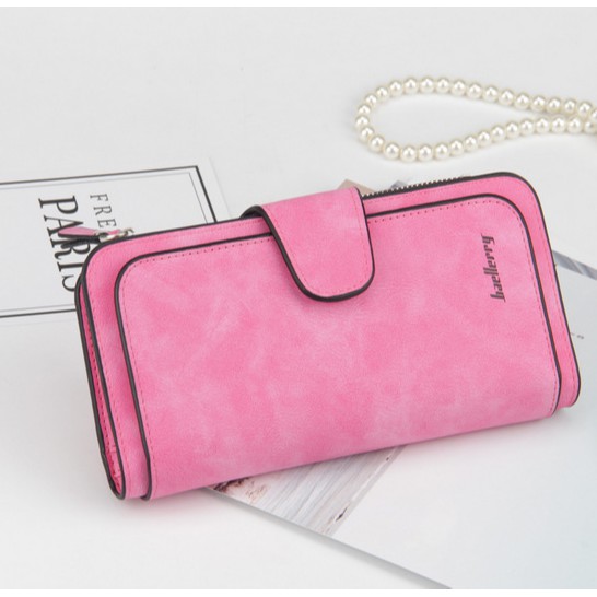 DW07 Dompet Wanita Kulit Sintetis Import Branded Wallet Kado Ultah Pacar-Pink
