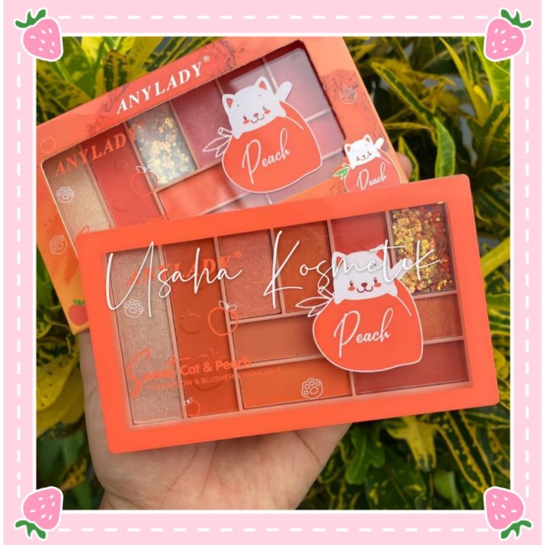 PROMO ECER!! EYESHASOW+HIGHLITHER ANYLADY PEACH/GORGEOUS EYESHADOW PALETTE 792 / 792b