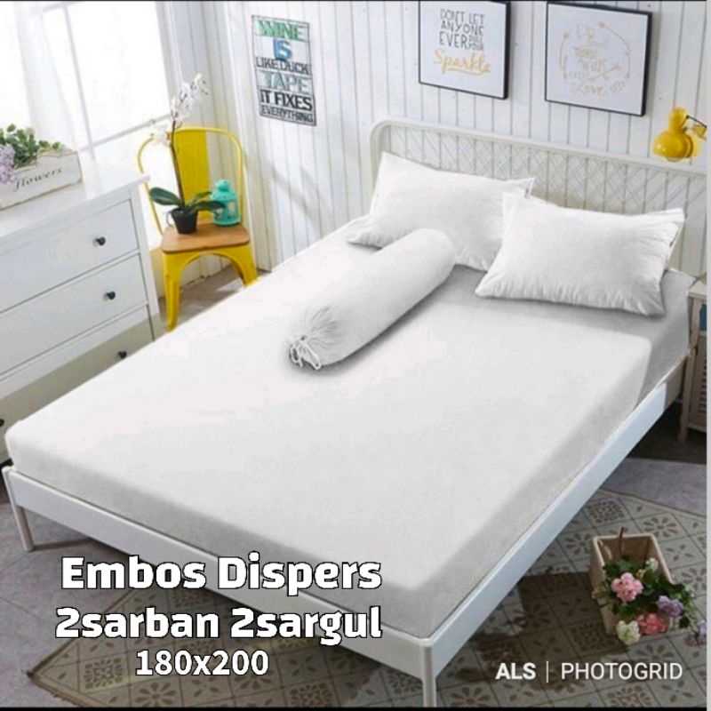 SPREI PUTIH POLOS EMBOS 180 160 120  SEPREI EMBOS POLOS KAMAR TIDUR HOTEL